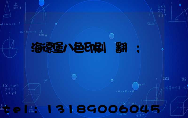 海德堡八色印刷機翻轉