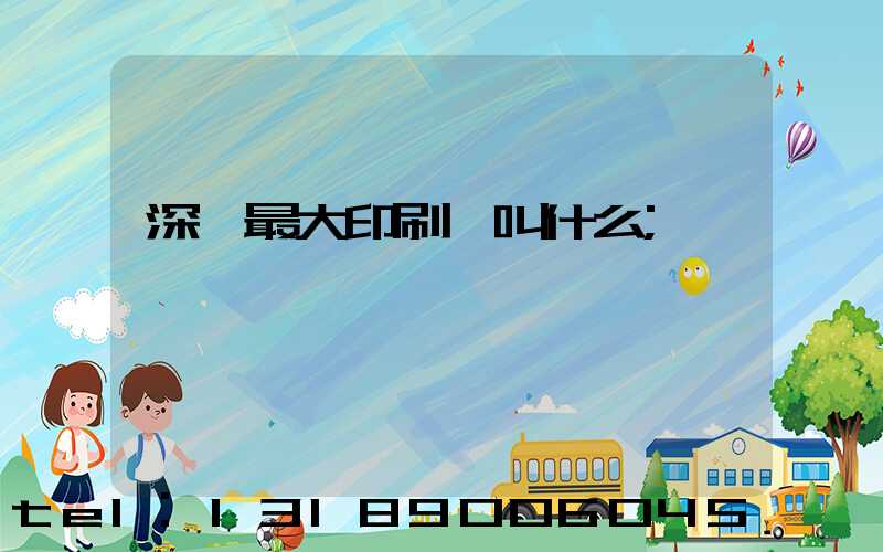 深圳最大印刷廠叫什么