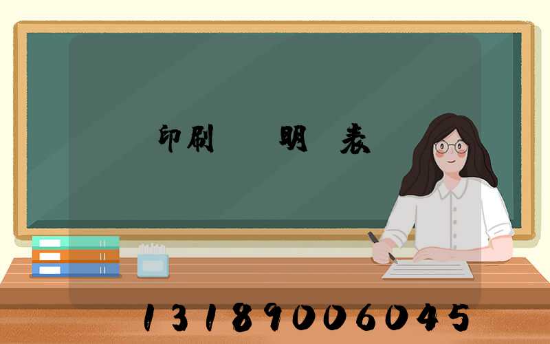 畫冊印刷報價明細表